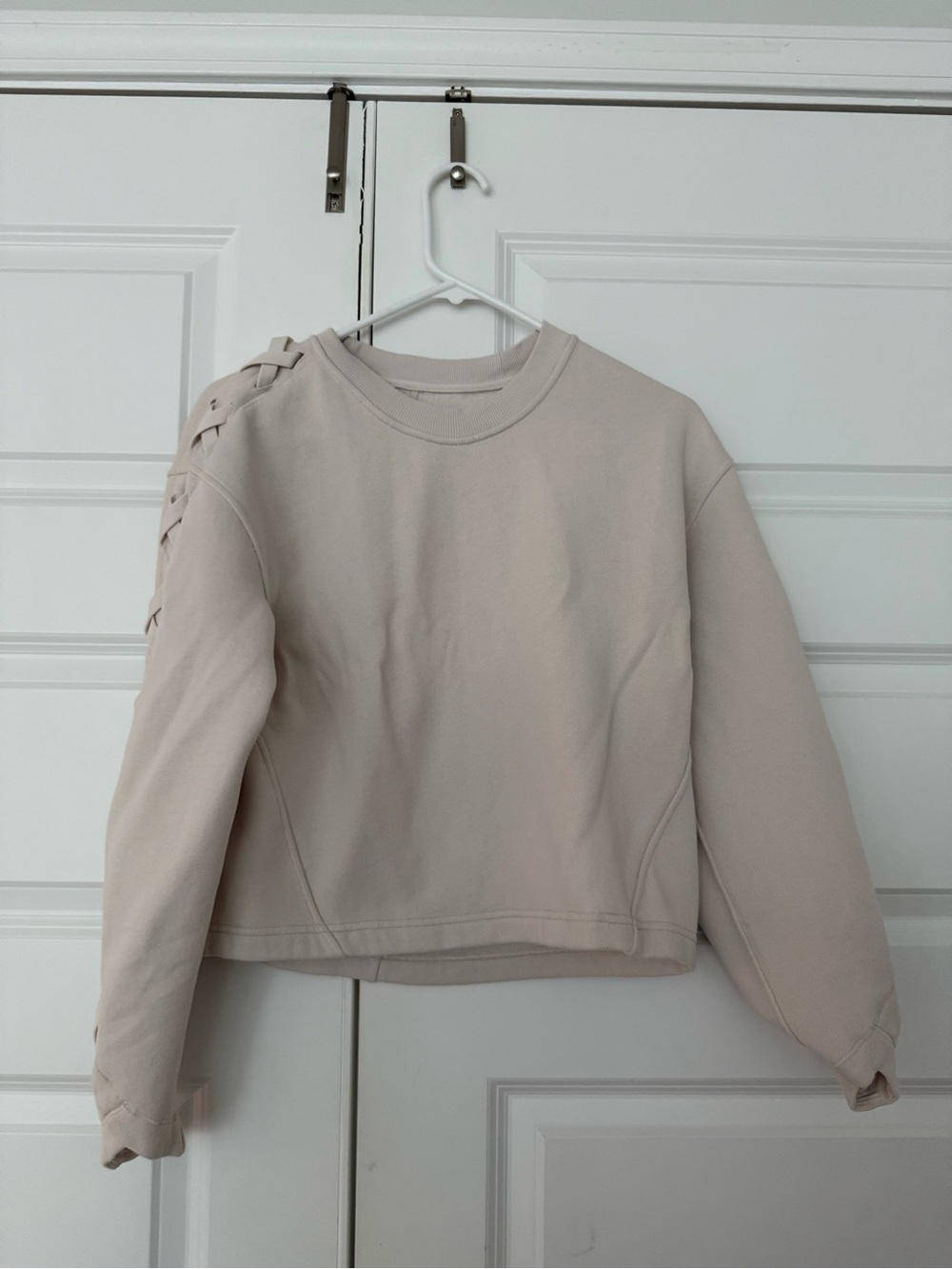 lululemon athletica Light Beige Crewneck Sweatshirt with Shoulder Lattice